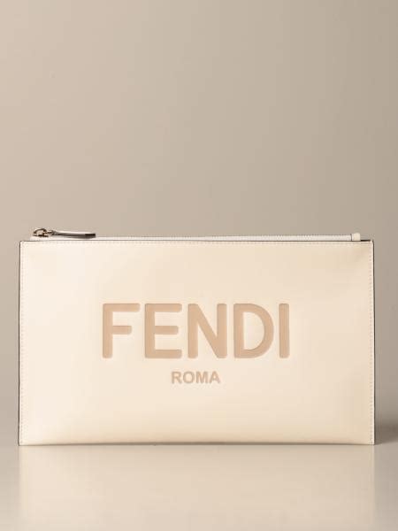 fendi white clutch|Fendi clutch handbags.